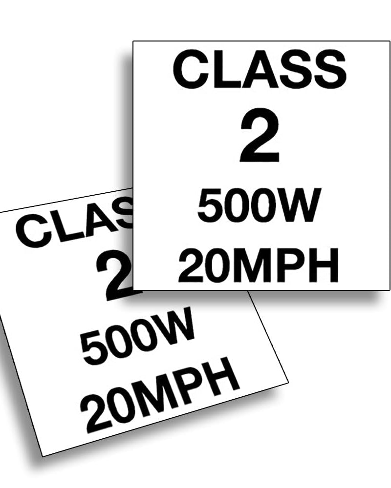 Class 2 500W 20 MPH Sticker